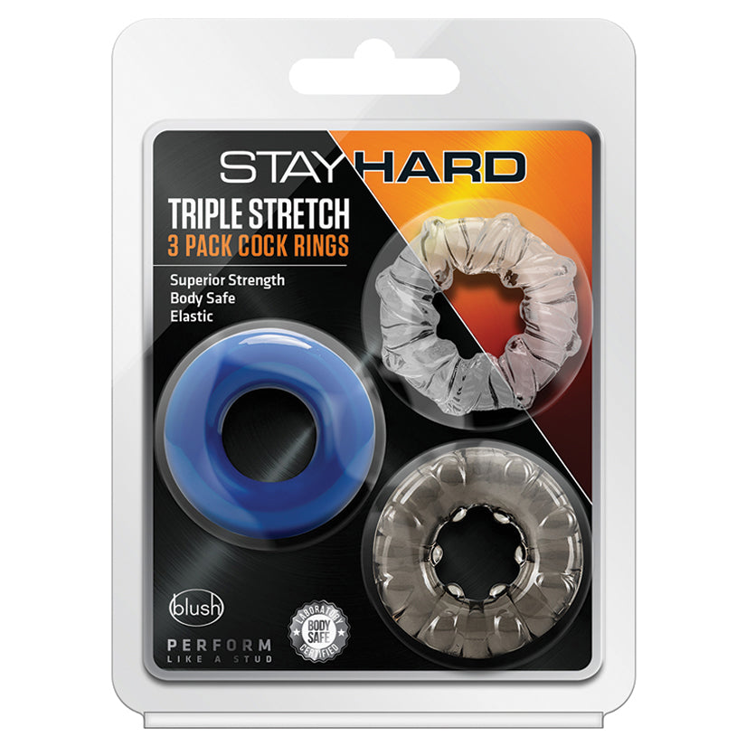 Stay Hard Triple Stretch 3 Pack Cock Rings