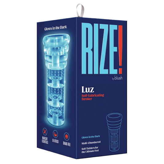 Rize Luz Glow In The Dark Self Lubricating Stroker-Clear