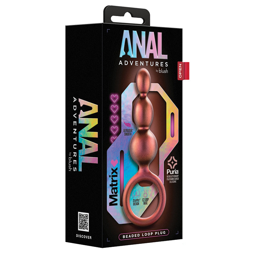 Anal Adventures Matrix Beaded Loop Plug-Copper