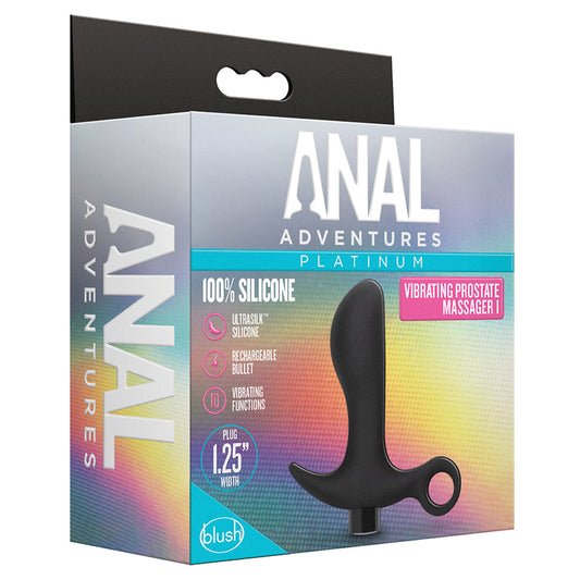 Anal Adventures Platinum Silicone Vibrating Prostate Massager 01 Black