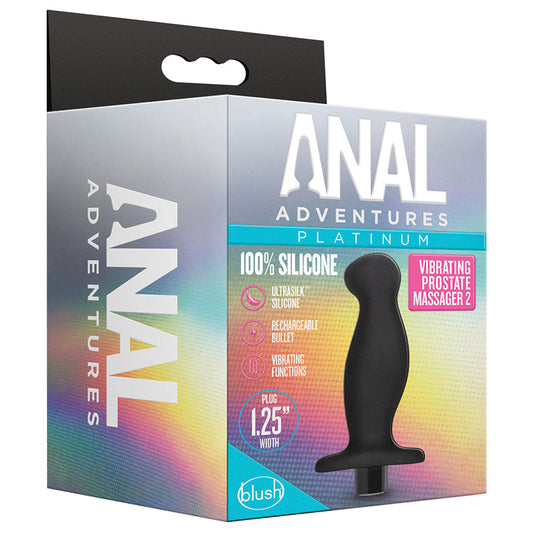 Anal Adventures Platinum Silicone Vibrating Prostate Massager 02Ê-Black