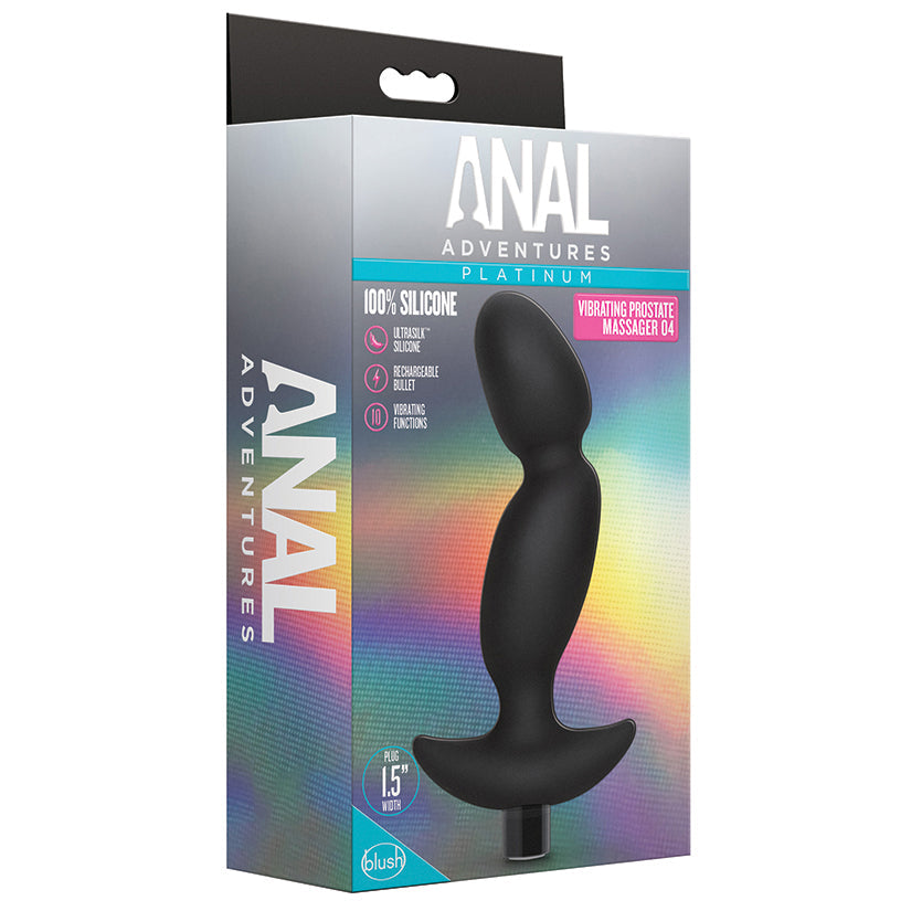 Anal Adventures Platinum Silicone Vibrating Prostate Massager 04Ê-Black