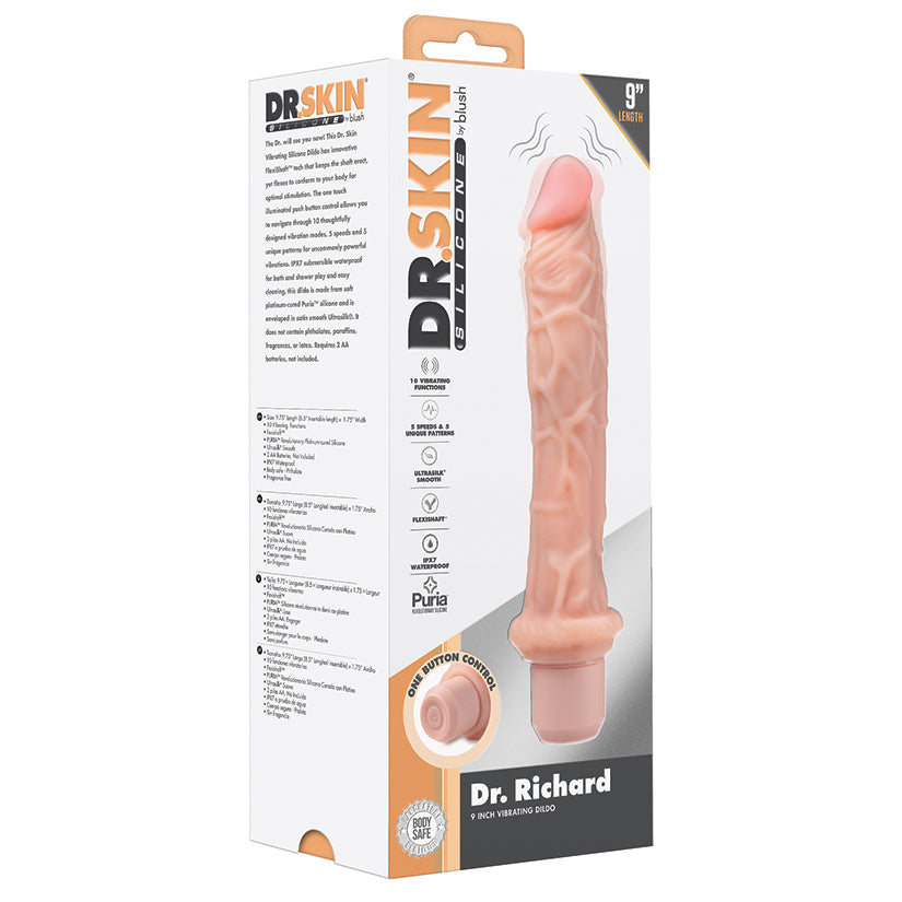 Dr. Skin Silicone Dr. Richard Vibrating Dildo-Vanilla 9