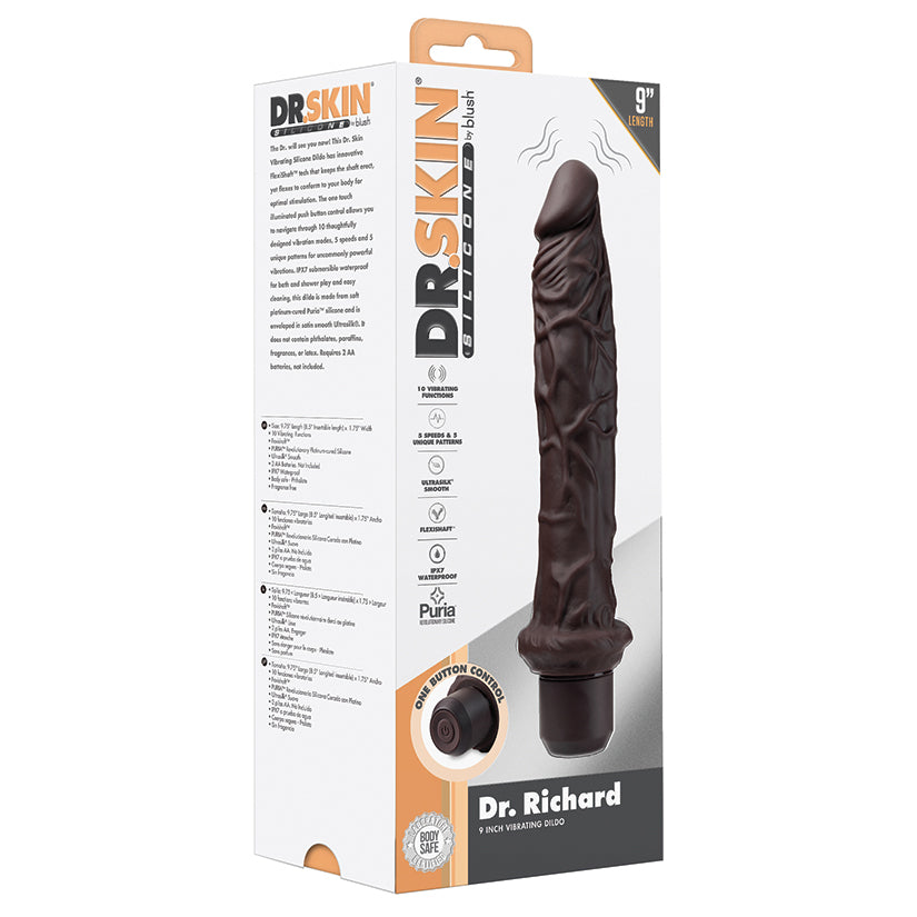 Dr. Skin Silicone Dr. Richard Vibrating Dildo-Brown 9