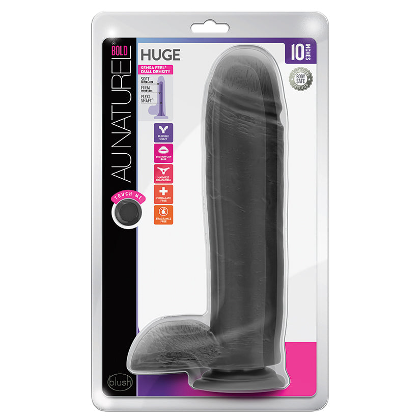 Au Naturel Bold Huge Dildo-Black 10.5