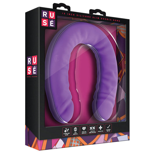 Ruse Silicone Slim Double Dong-Purple 18