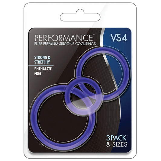 Performance VS4 Pure Premium Cockring Set-Indigo