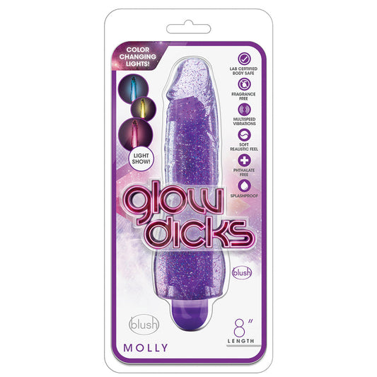 Glow Dicks Molly Glitter Vibrator-Purple 8