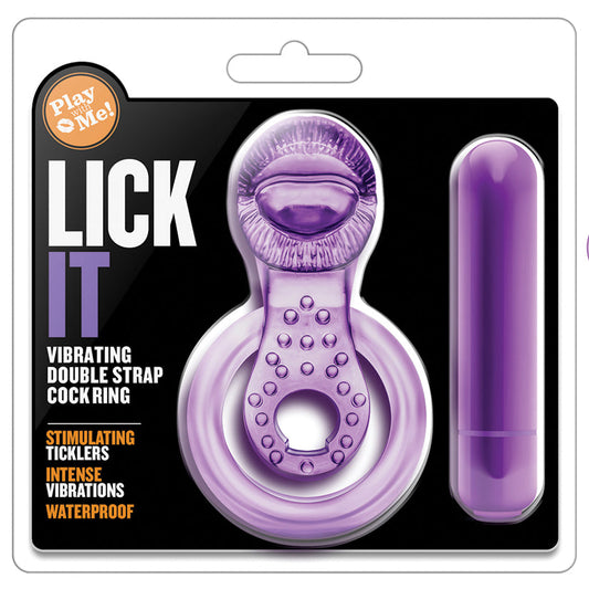 Play With Me Lick It Double Strap Cockring-Purple