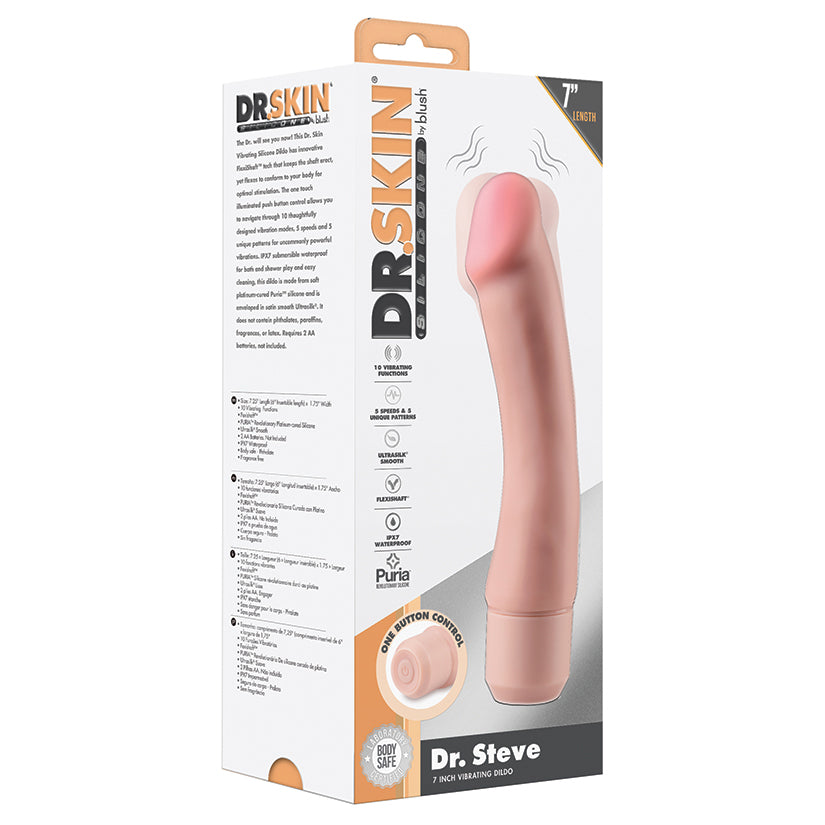 Dr. Skin Silicone Dr. Steve Vibrating Dildo-Vanilla 7