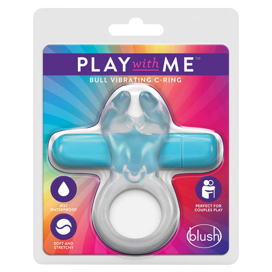 Play with Me Bull Vibrating C-Ring-Blue