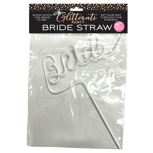 Glitterati Bride Straw-White