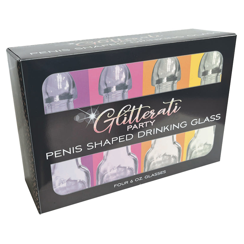 Glitterati Penis Drinking Glass Set of 4