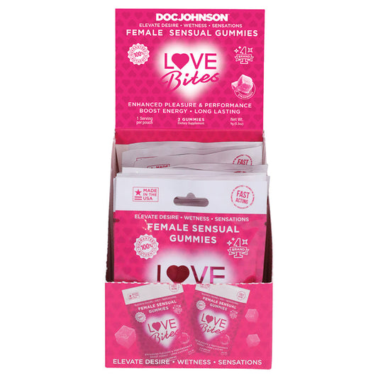 Love Bites Female Sensual Gummies 2pk Display of 12