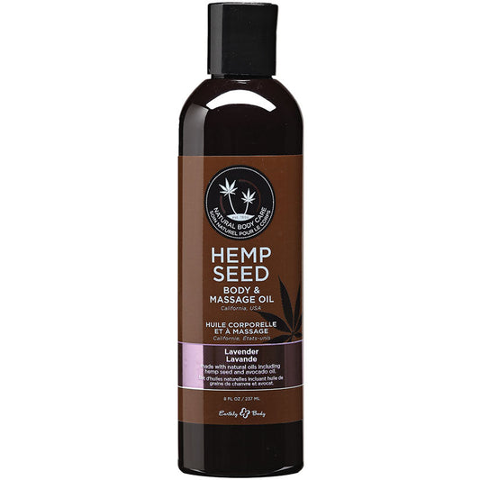 Earthly Body Hemp Seed Massage & Body Oil-Lavender 8oz