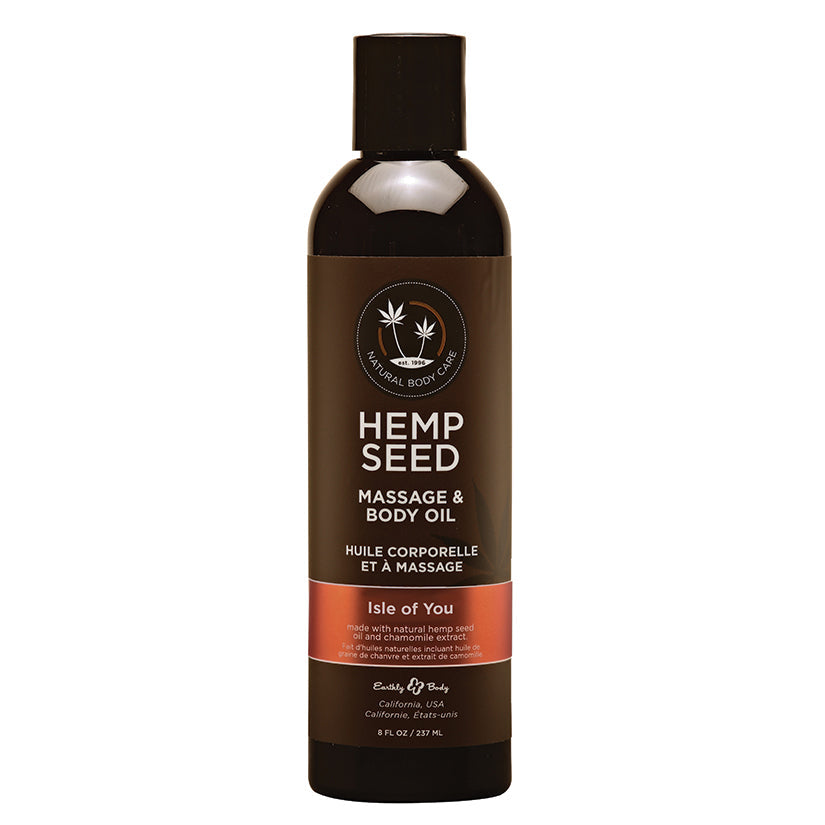 Earthly Body Hemp Seed Massage & Body Oil-Isle of You 8oz