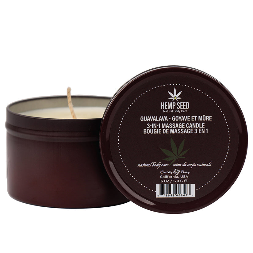 Earthly Body 3-in-1 Massage Candle-Guavalava 6oz