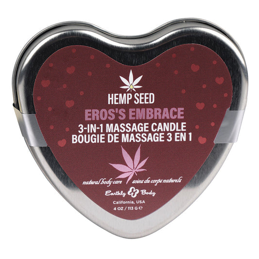 Earthly Body Hemp Seed 3n1 Valentines Day Candles-Ero's Embrace 4oz