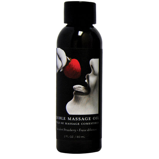 Earthly Body Edible Massage Oil-Strawberry 2oz