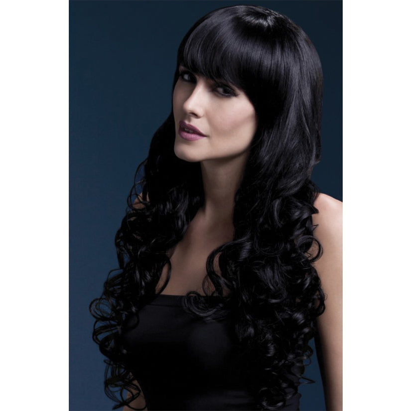 Fever Smiffys Isabelle Wig Soft Curl With Fringe-Black 26