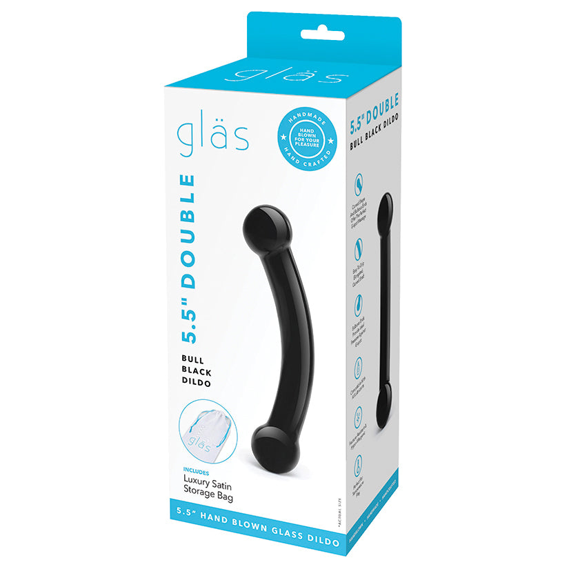 Glas Double Bulbous Dildo-Black