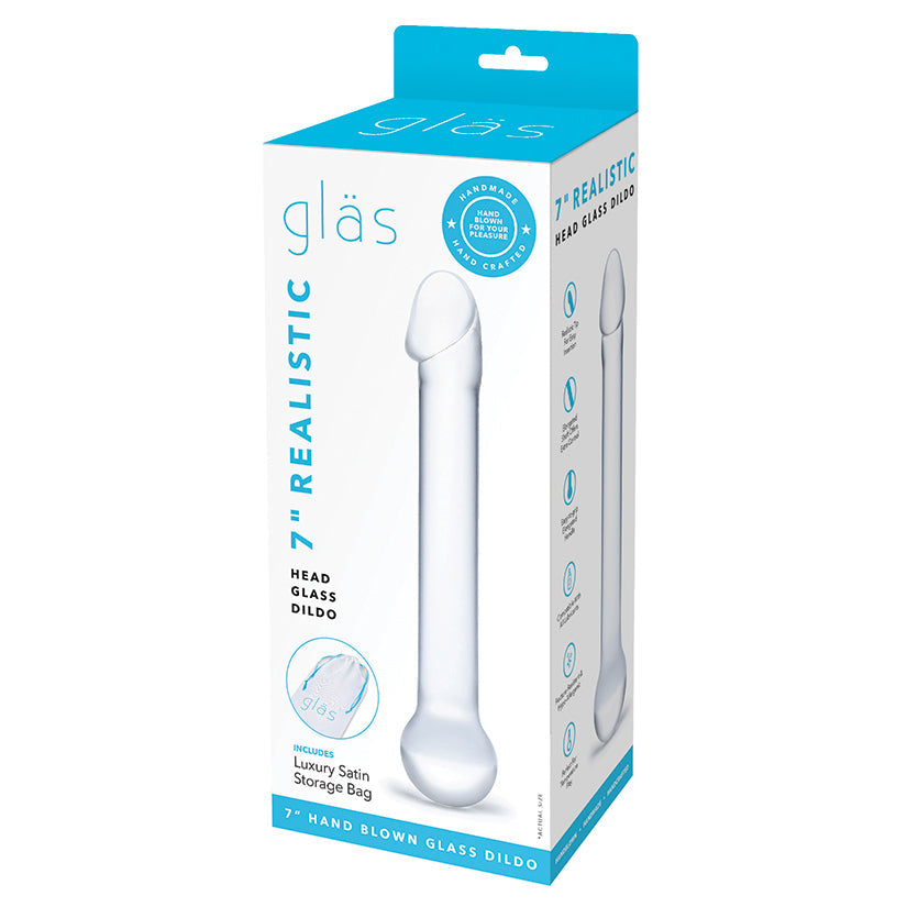 Glas 7" Realistic Head Glass Dildo