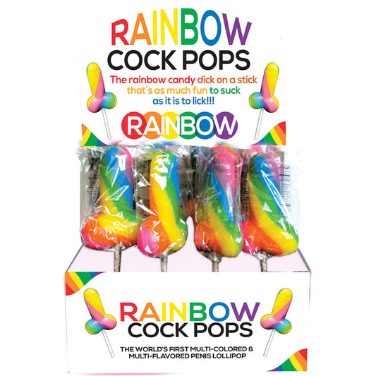 Rainbow Cock Pops-Display of 12