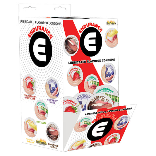 Endurance Condoms Assorted Flavors Display of 144