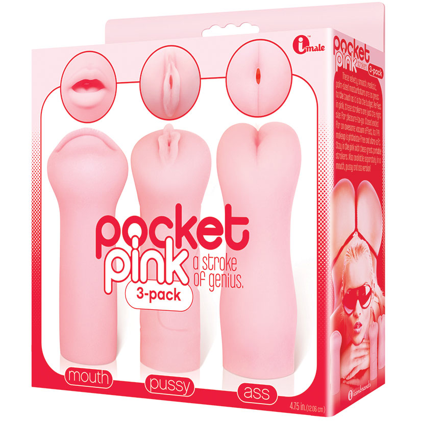 The 9's Pocket Pink Mini Masturbator-Trio