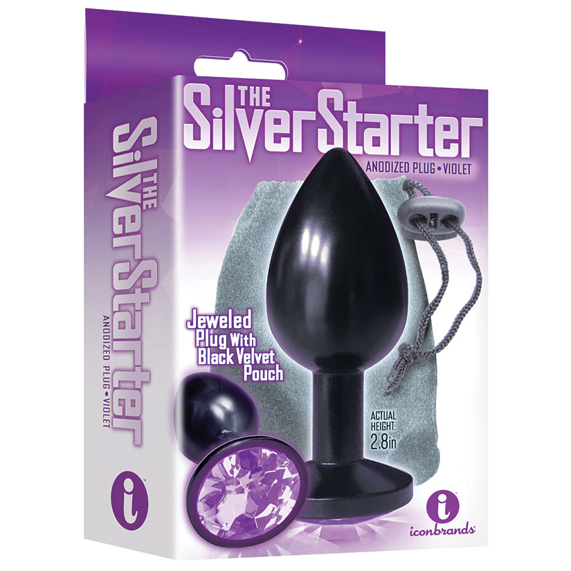 The 9's The Silver Starter Bejeweled Anodized Plug-Violet