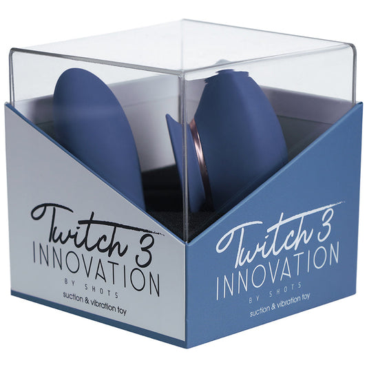 Shots Innovation Twitch 3 Rechargeable Vibrator & Suction-Blue