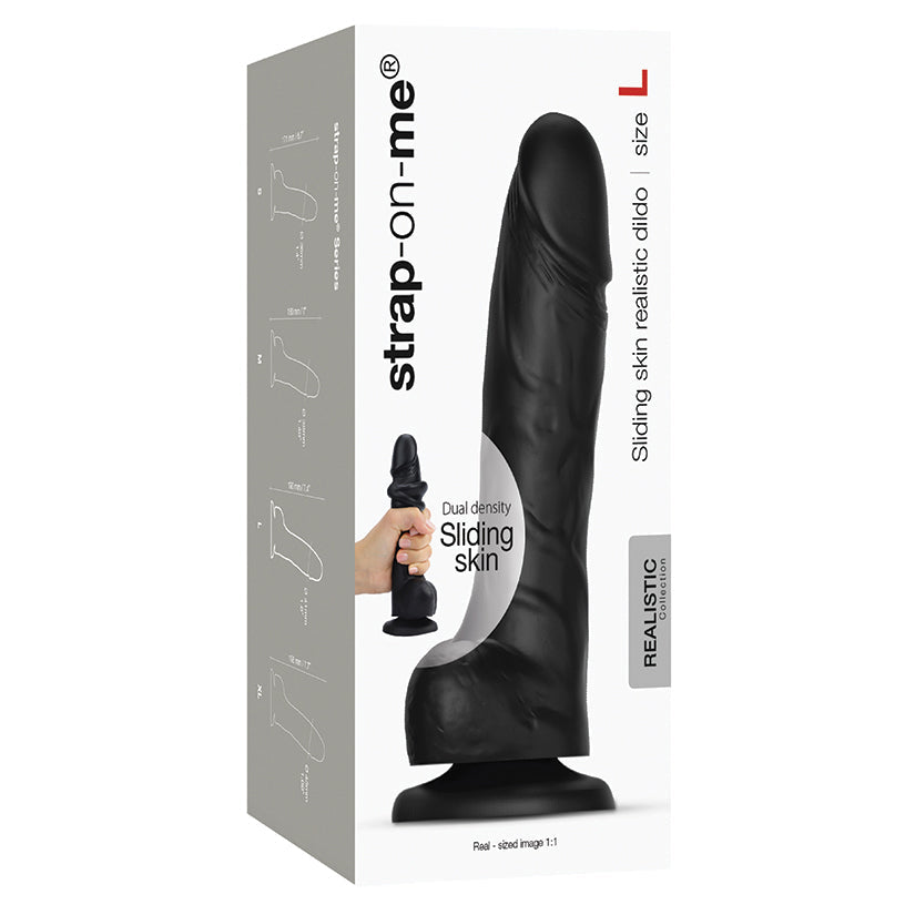 Strap On Me Sliding Skin Realistic Dildo-Black L