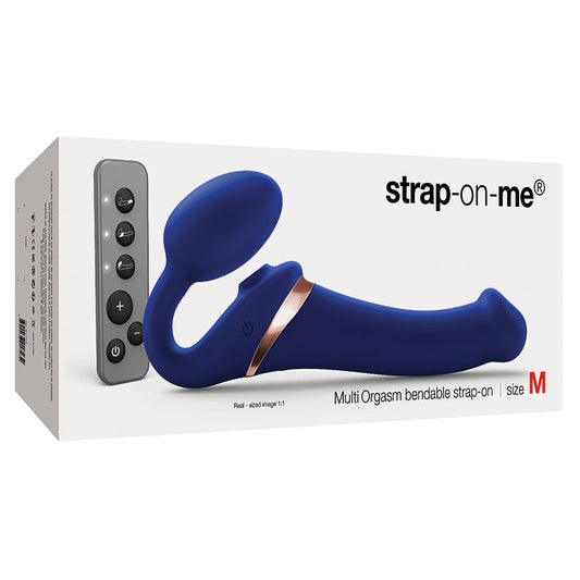 Strap On Me Multi Orgasm Bendable Strap-On-Night Blue M