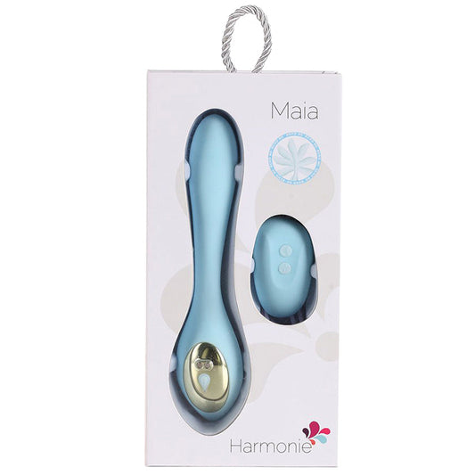 Maia Harmonie Remote Control Bendable Couples Vibrator-Blue 8.5"