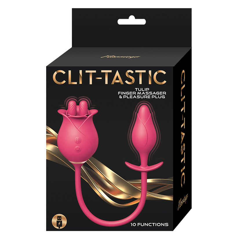 Clit-Tastic Tulip Finger Massager & Pleasure Plug-Red