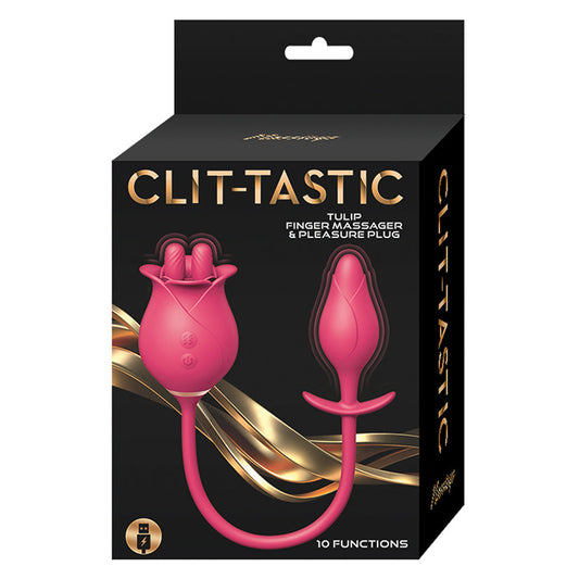 Clit-Tastic Tulip Finger Massager & Pleasure Plug-Red