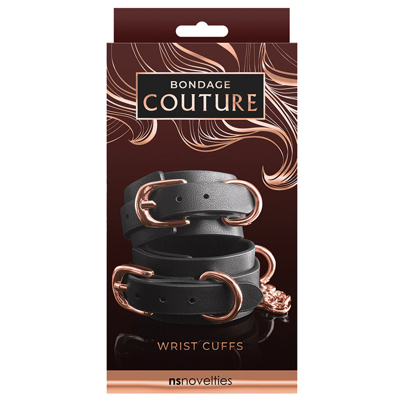 Bondage Couture Wrist Cuffs-Black