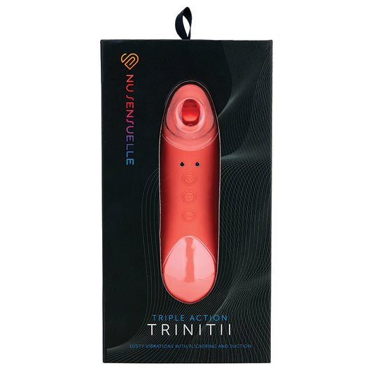 Sensuelle Trinitii 3-in-1 Suction Tongue-Coral