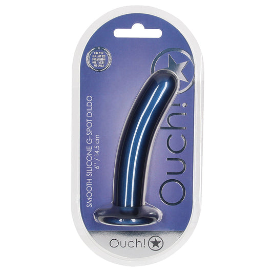 Ouch! Smooth G-Spot Dildo-Metallic Blue 6