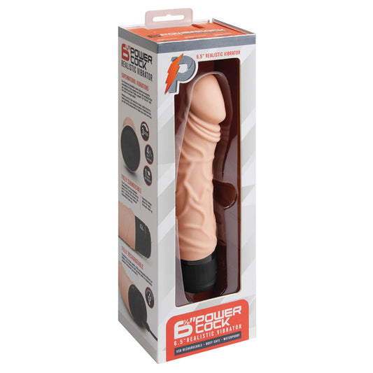 Powercocks Realistic Vibrator-Nude 6.5