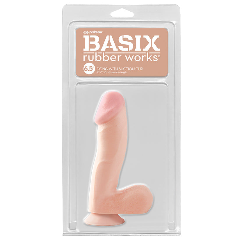 Basix Rubber Works Dong with Suction Cup-Light 6.5