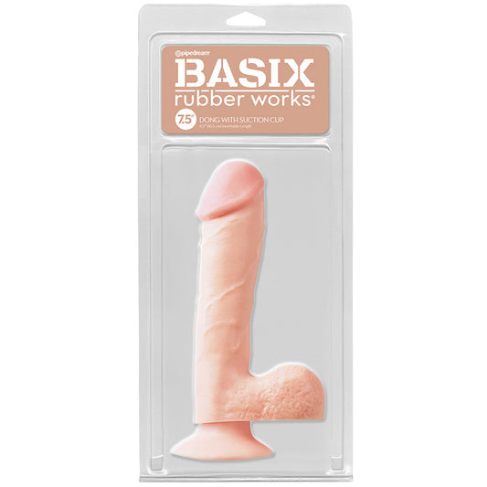 Basix Rubber Works Dong with Suction Cup-Light 7.5