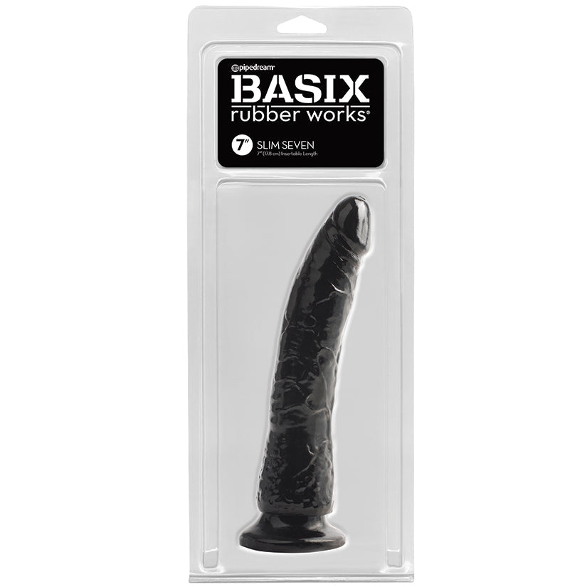 Basix Rubber Works Slim Dong with Suction Cup-Black 7