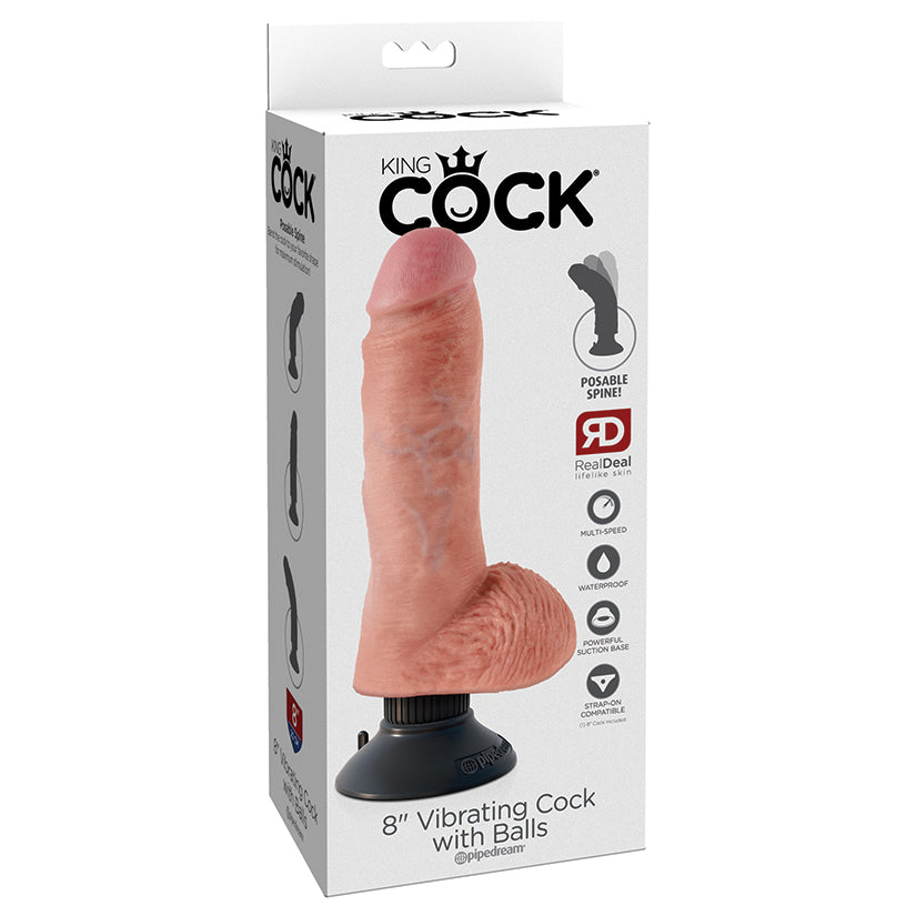 King Cock Vibrating Cock with Balls-Light 8