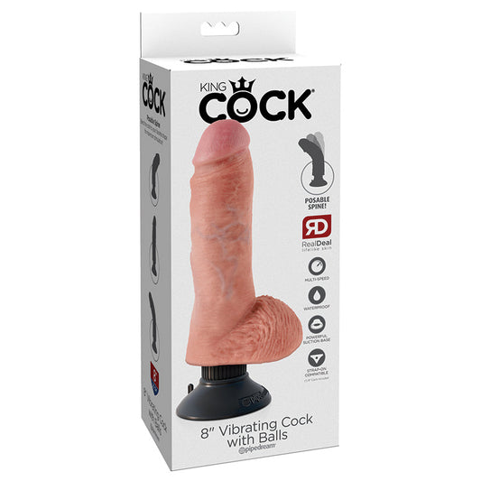 King Cock Vibrating Cock with Balls-Light 8