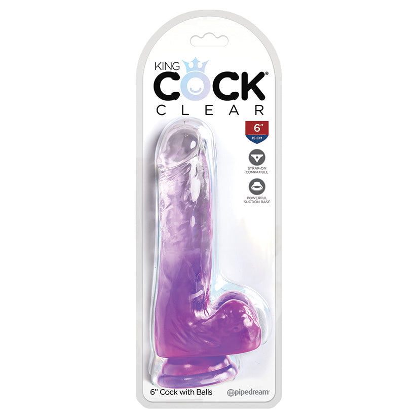 King Cock Clear with Balls-Purple 6