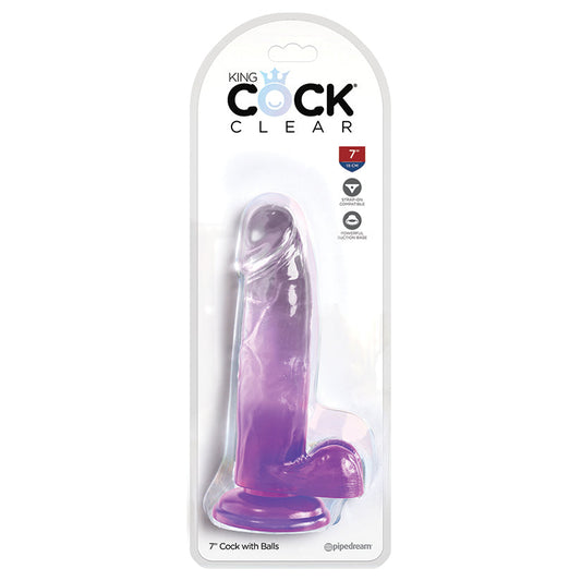 King Cock Clear with Balls-Purple 7