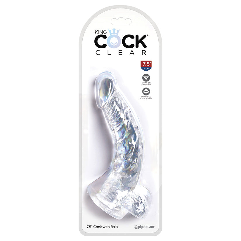 King Cock Clear with Balls 7.5