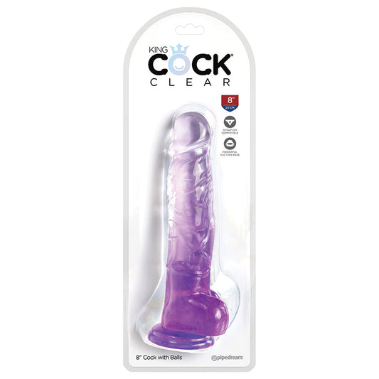 King Cock Clear with Balls-Purple 8