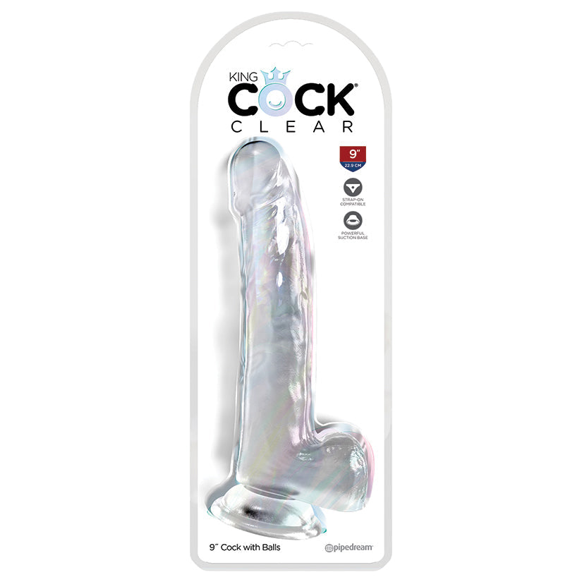 King Cock Clear with Balls-Clear 9